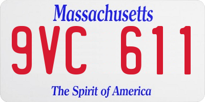 MA license plate 9VC611