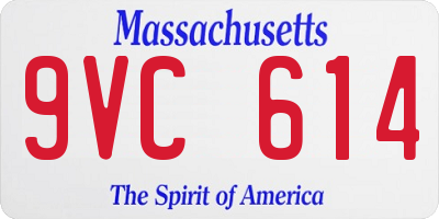 MA license plate 9VC614