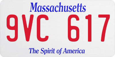 MA license plate 9VC617