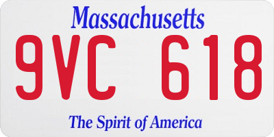 MA license plate 9VC618