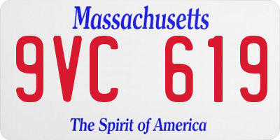 MA license plate 9VC619