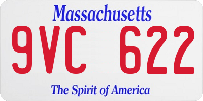 MA license plate 9VC622