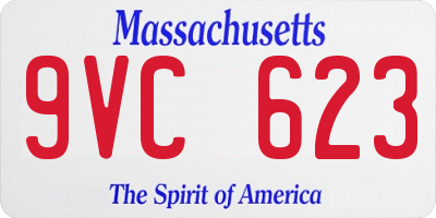 MA license plate 9VC623