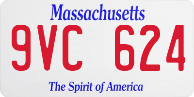 MA license plate 9VC624