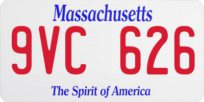 MA license plate 9VC626