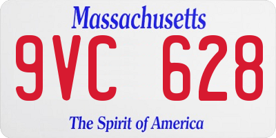 MA license plate 9VC628