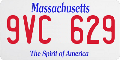 MA license plate 9VC629