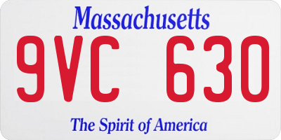 MA license plate 9VC630