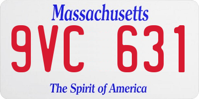 MA license plate 9VC631