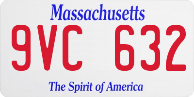 MA license plate 9VC632