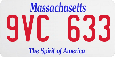 MA license plate 9VC633