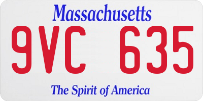 MA license plate 9VC635