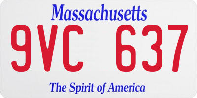 MA license plate 9VC637
