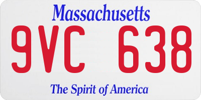 MA license plate 9VC638
