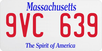 MA license plate 9VC639