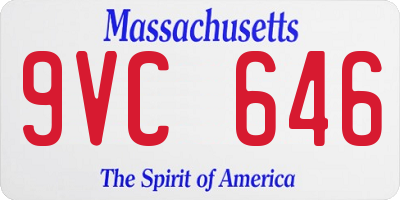 MA license plate 9VC646