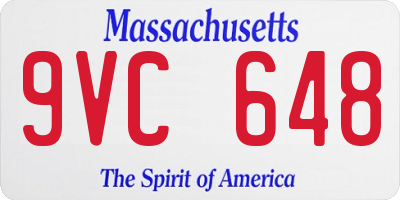 MA license plate 9VC648