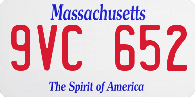 MA license plate 9VC652