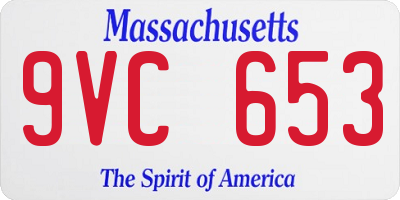 MA license plate 9VC653