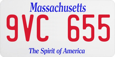 MA license plate 9VC655