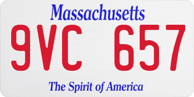 MA license plate 9VC657