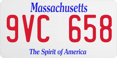 MA license plate 9VC658