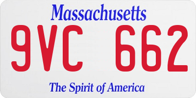 MA license plate 9VC662