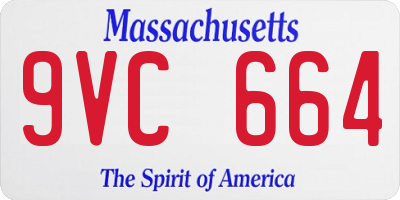 MA license plate 9VC664