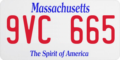 MA license plate 9VC665