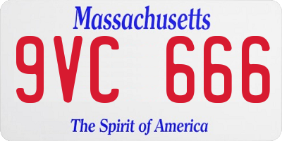 MA license plate 9VC666