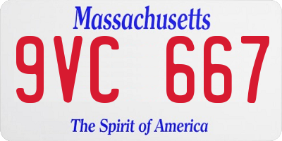 MA license plate 9VC667