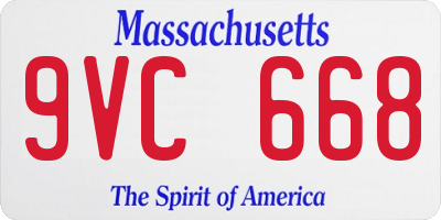 MA license plate 9VC668