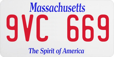 MA license plate 9VC669