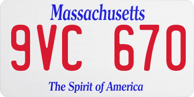 MA license plate 9VC670