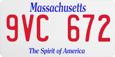 MA license plate 9VC672