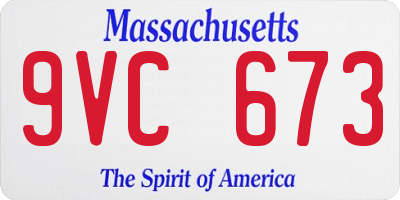 MA license plate 9VC673