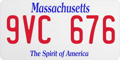 MA license plate 9VC676