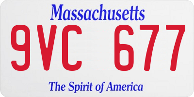 MA license plate 9VC677