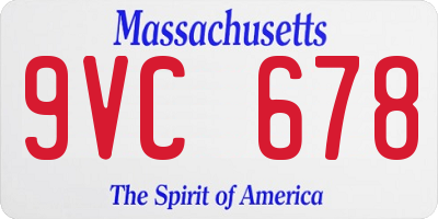 MA license plate 9VC678