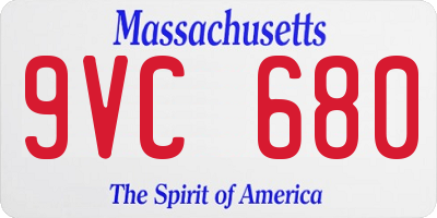 MA license plate 9VC680