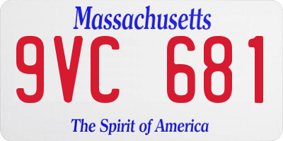 MA license plate 9VC681