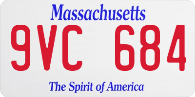 MA license plate 9VC684