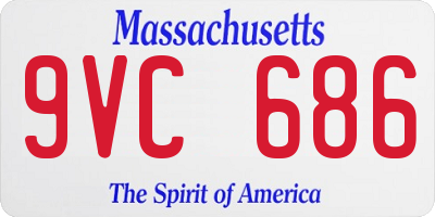 MA license plate 9VC686