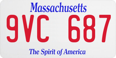 MA license plate 9VC687