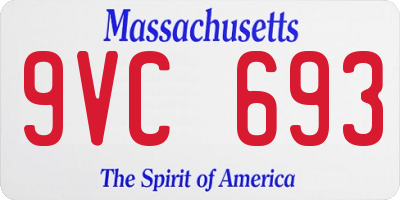 MA license plate 9VC693