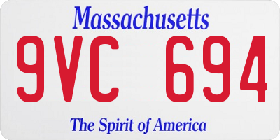 MA license plate 9VC694