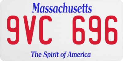 MA license plate 9VC696