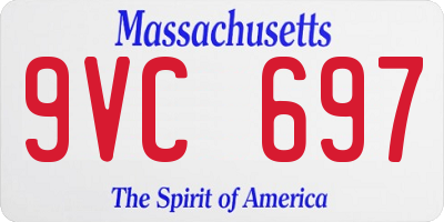 MA license plate 9VC697