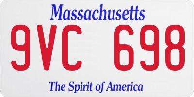 MA license plate 9VC698