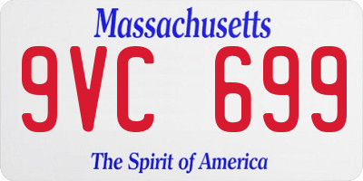 MA license plate 9VC699